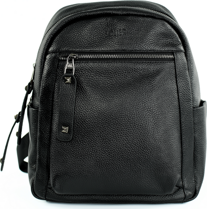 Čierny dámsky elegantný kožený batoh FV09 VERSA BLACK 8191 Veľkosť: ONE SIZE