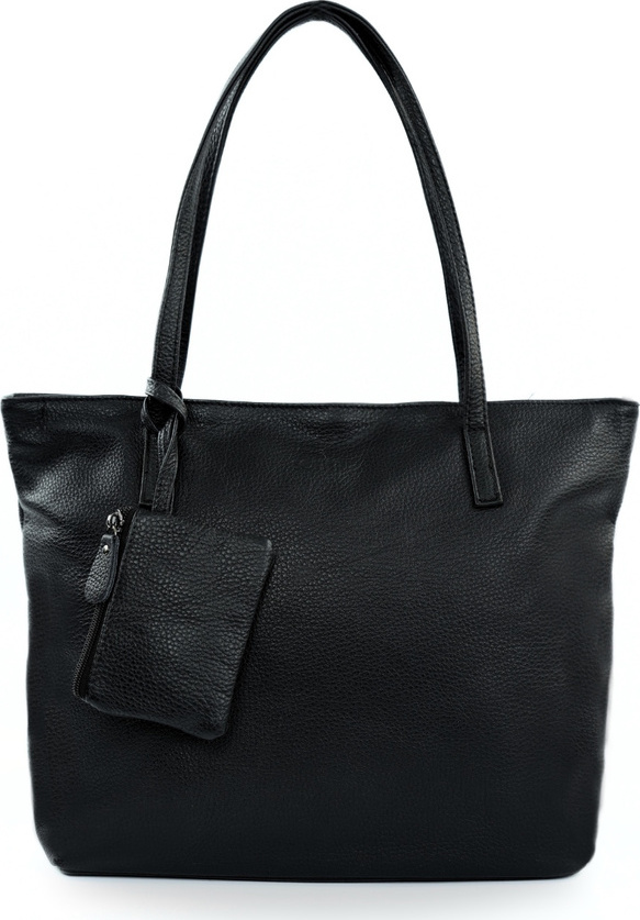 Dámska čierna kožená shopper kabelka RILLIA s malou vonkajšou taštičkou FL34 RILLIA BLACK 200 Veľkosť: ONE SIZE