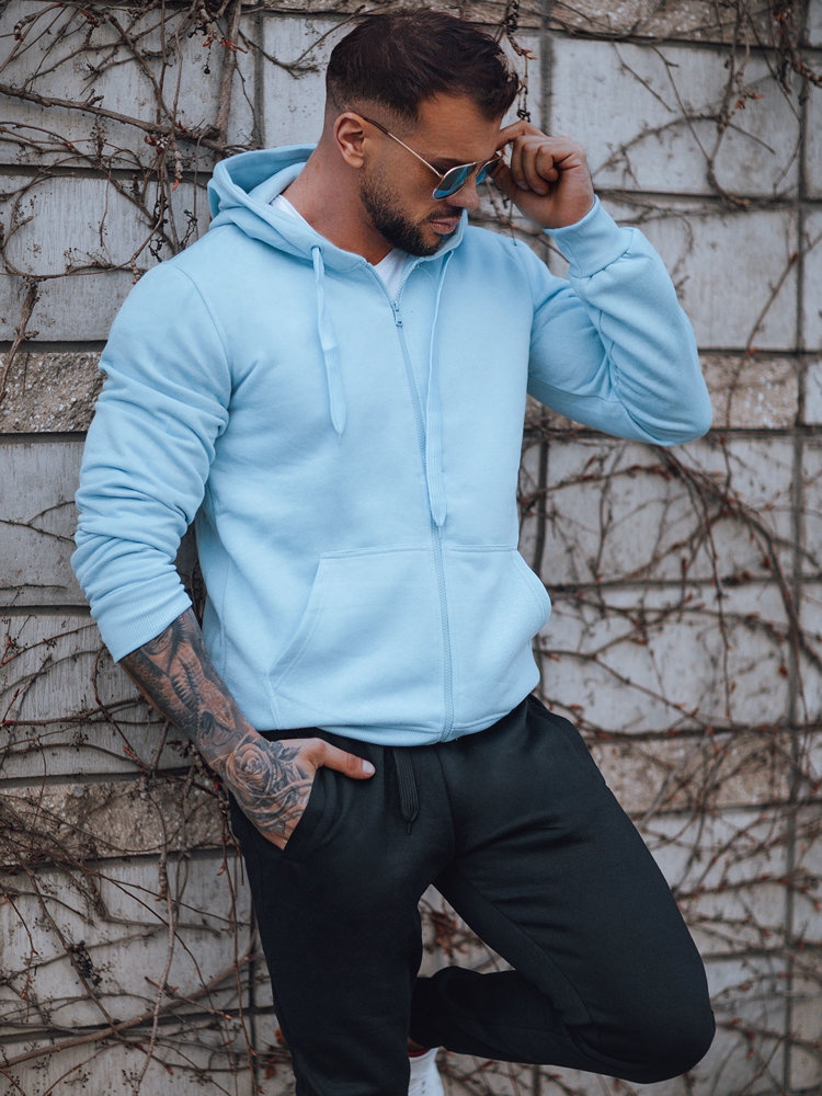 Svetlomodrá pánska mikina na zips BX4246z Veľkosť: XL