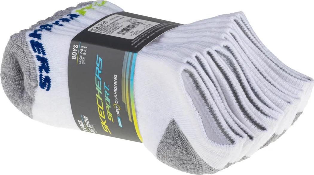 Set ponožiek Skechers Boys 6ks No Show Socks S108264-WHT Veľkosť: 31/34