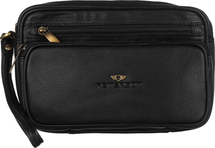 Peterson Čierna kožená taška do ruky [DH] PTN 1056-NDM Veľkosť: ONE SIZE