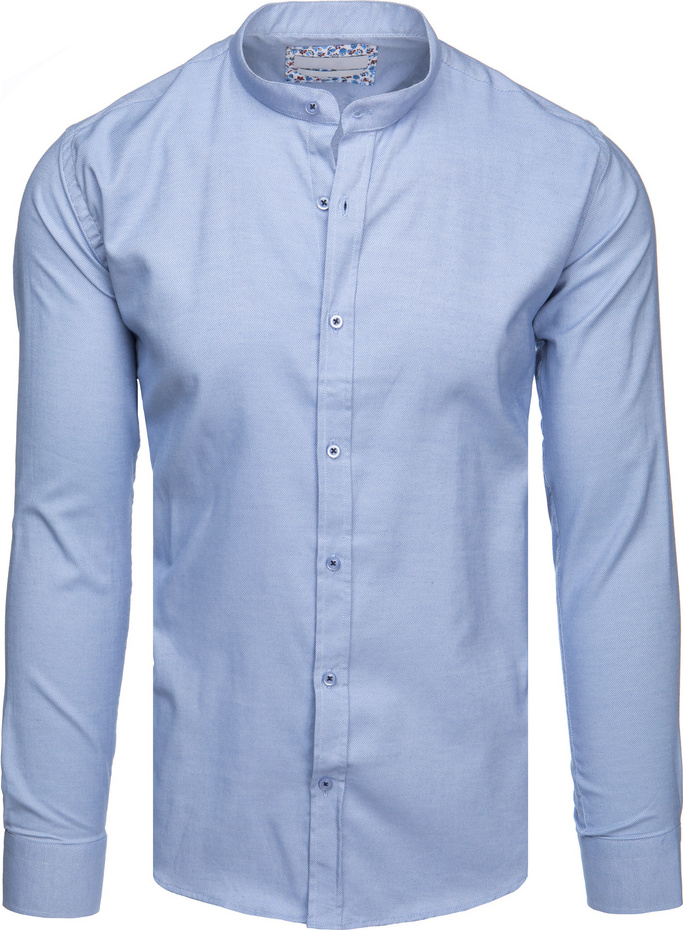 Pánska svetlomodrá ležérna košeľa so stojačikom DX2616 Veľkosť: 3XL