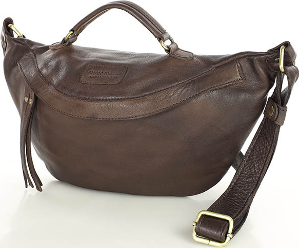 MARCO MAZZINI Tmavohnedá kožená ľadvinka (VS7c) Veľkosť: ONE SIZE