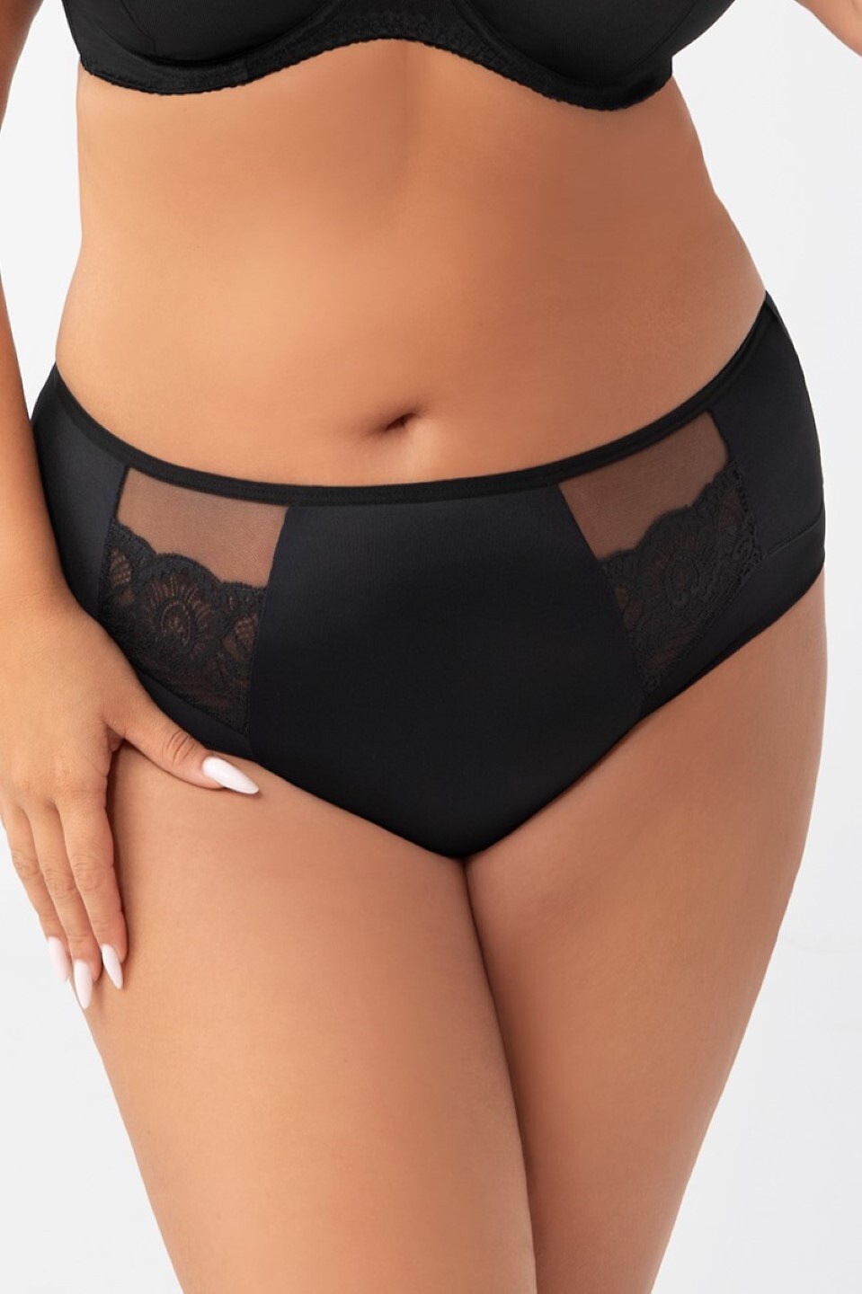 Béžové nohavičky Gorsenia Luisse K 442 Luisse Veľkosť: 4XL, Barva: čierna