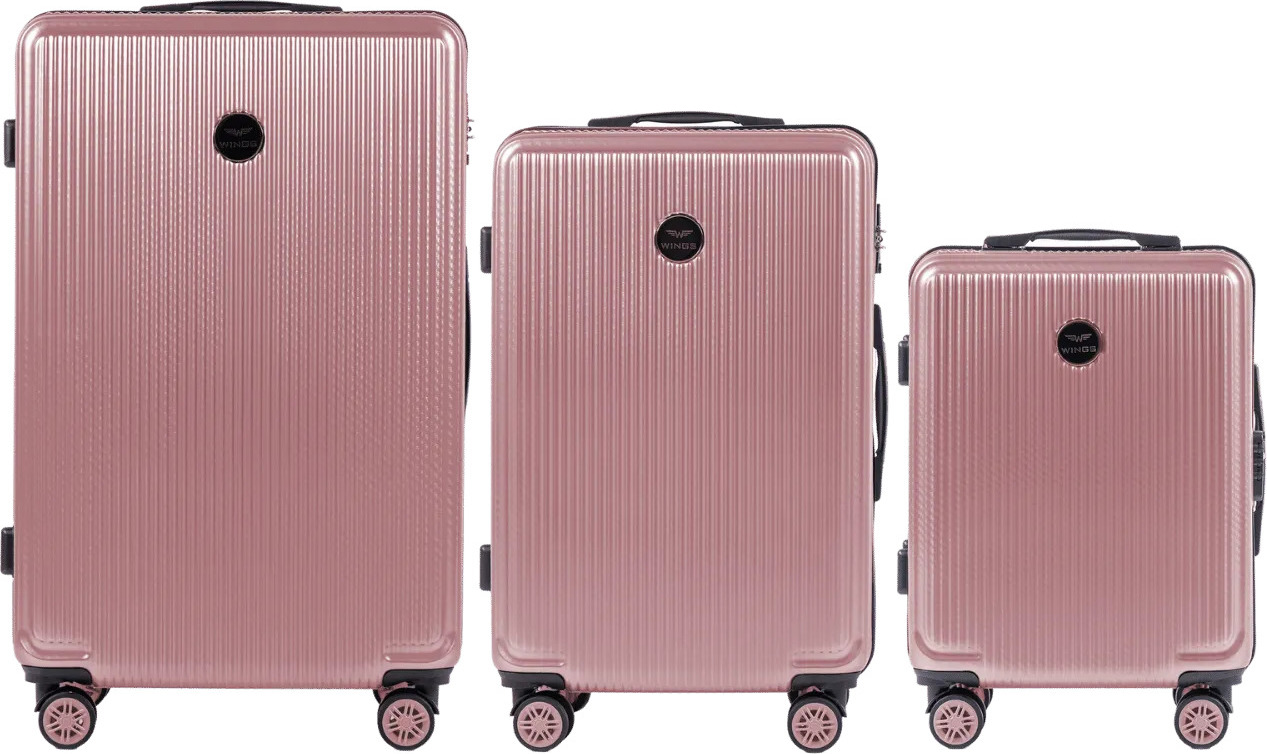 Ružová sada cestovných kufrov WINGS PRIME - PC AFRICAN EAGLE Set of 3 suitcases (L,M,S) Wings Polycarbonate, Pink Veľkosť: Sada kufrov