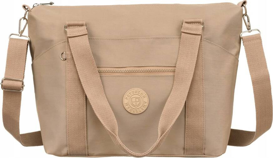 Peterson béžová veľká textilná shopper taška PTN 3302-CO Veľkosť: ONE SIZE