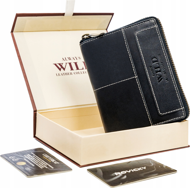 Always Wild Peňaženka s prešitím - čierna A089 N31892-HWM-9687 Veľkosť: ONE SIZE