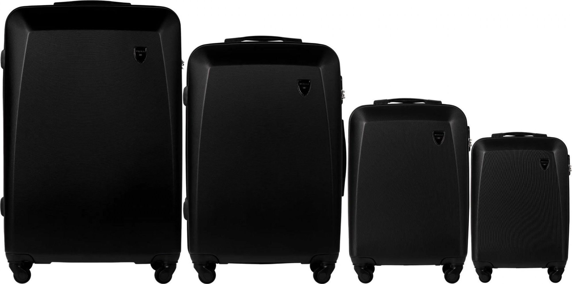Čierna sada štyroch cestovných kufrov 0125, Luggage 4 sets (L,M,S,XS) Wings, Black Veľkosť: Sada kufrov
