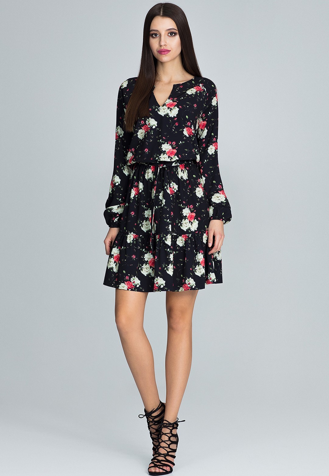 Letné šaty s potlačou M597 Veľkosť: L/XL