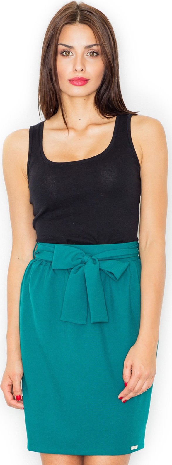 Zelená sukňa s mašľou M524 Veľkosť: M