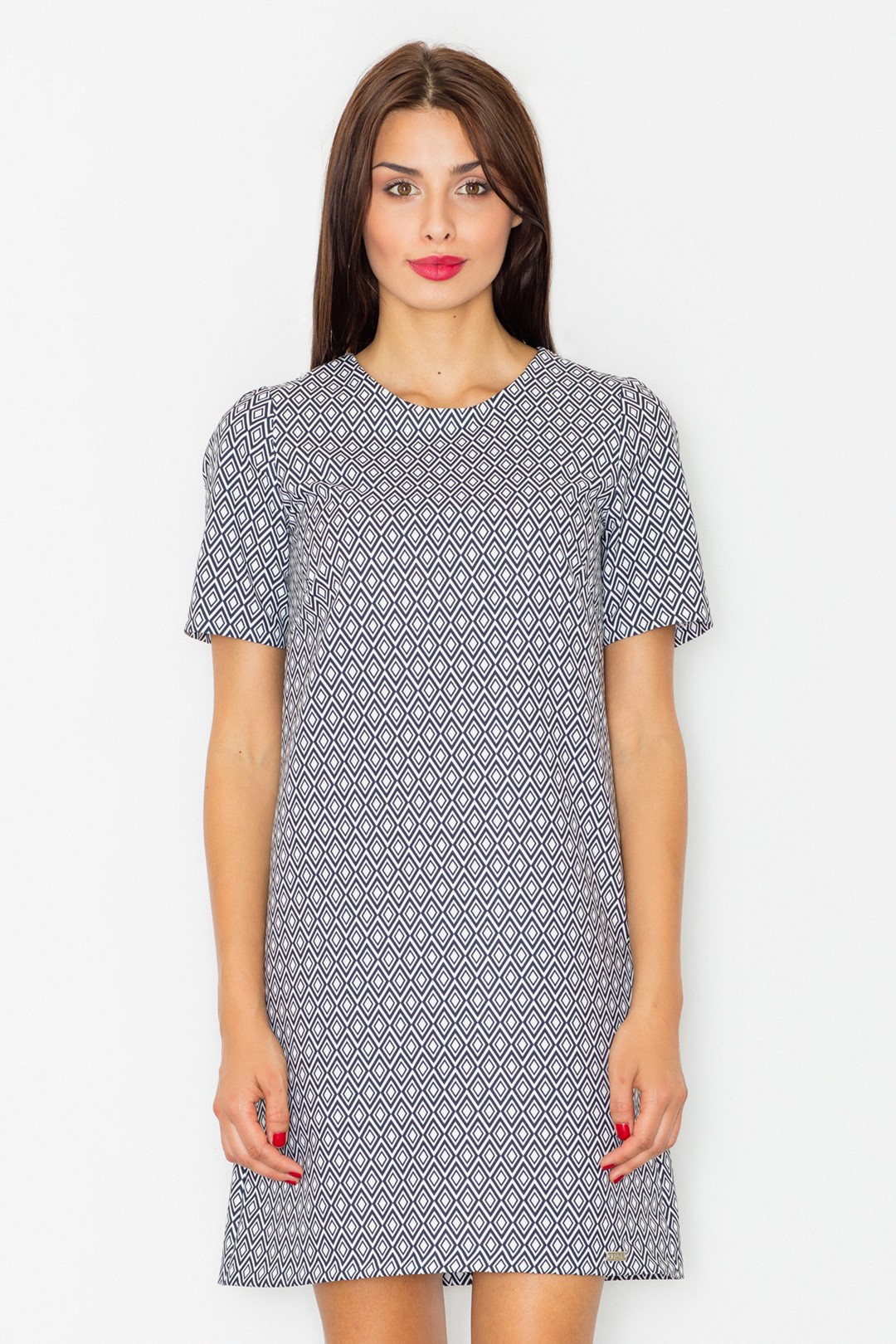 Dámske šedé šaty so vzormi M519 Veľkosť: S