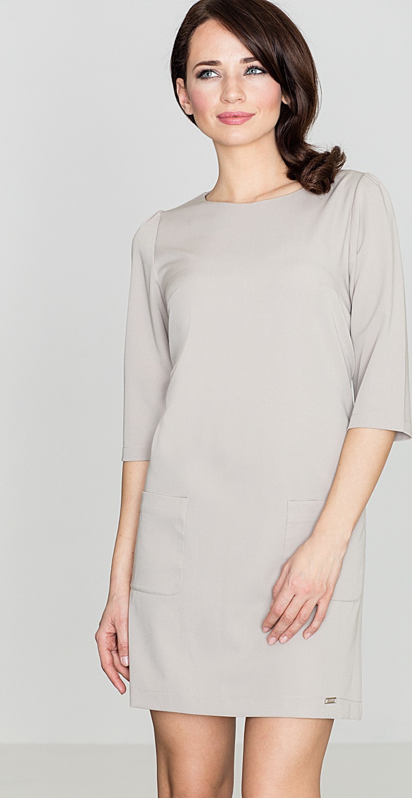 Dámske béžové šaty K316 Veľkosť: L