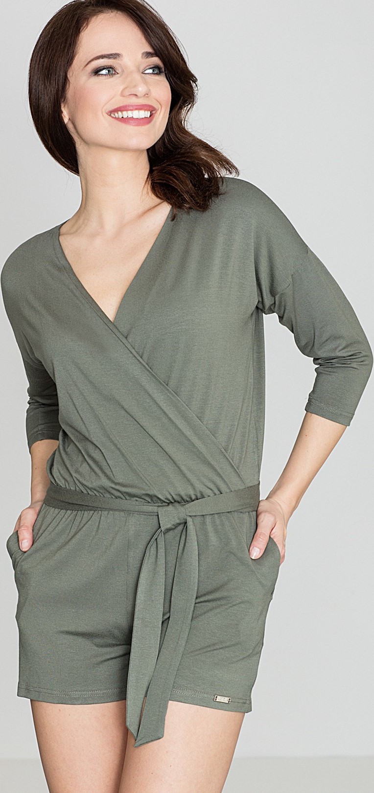 Dámsky olivovo zelený overal K374 olive green Veľkosť: XL