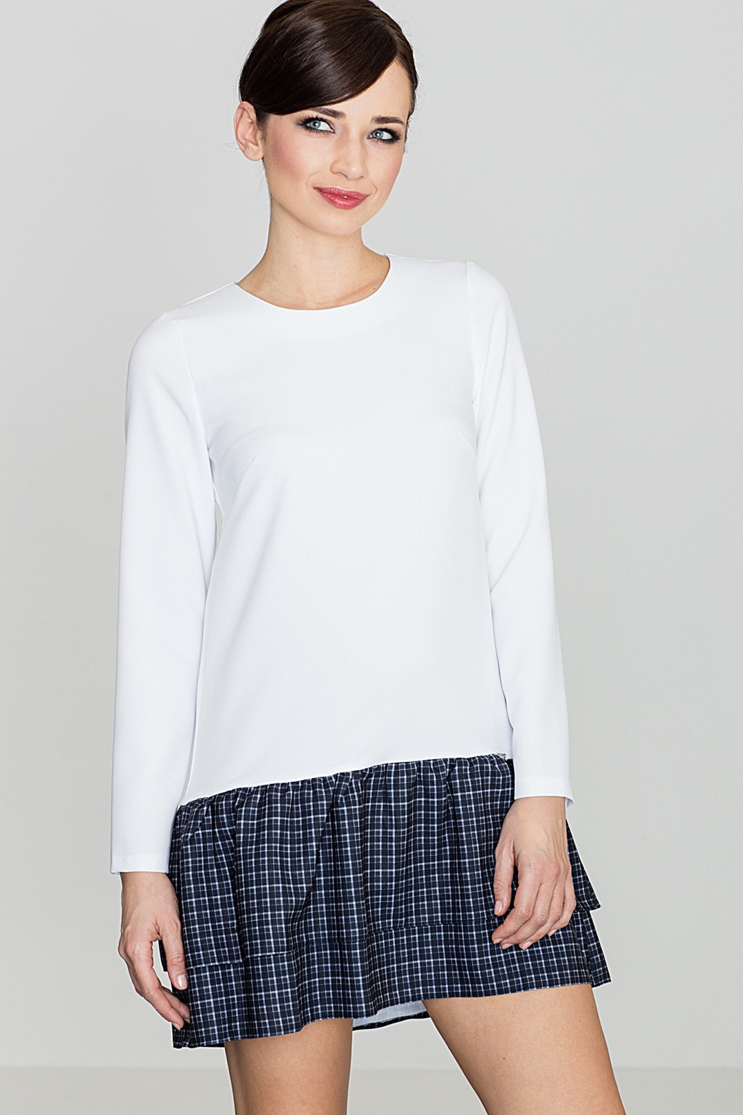 Dámske bieločierne šaty K423 Veľkosť: L