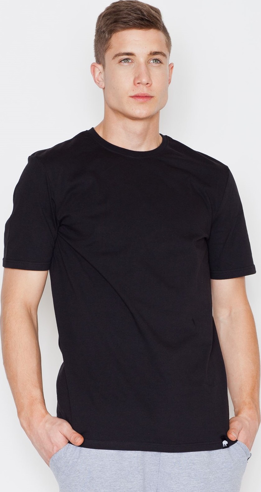 Čierne bavlnené tričko V001 Black Veľkosť: S