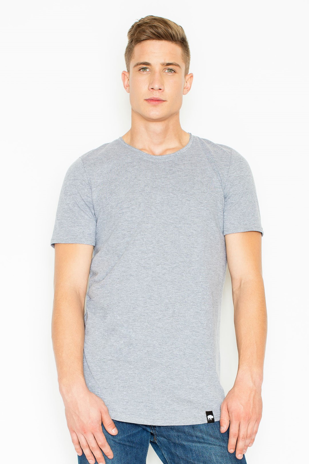 Sivé bavlnené tričko V025 Grey Veľkosť: M