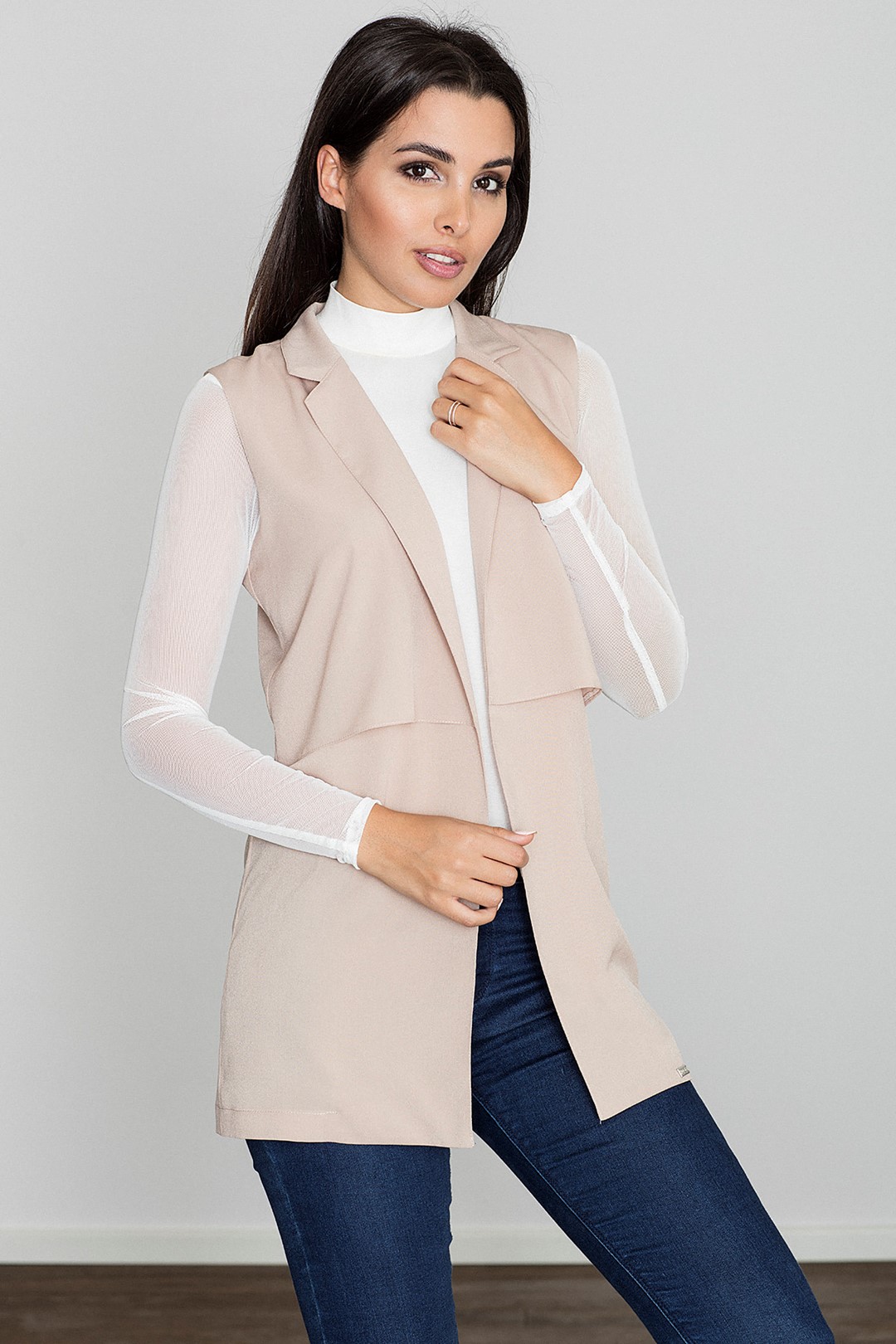 Dámska béžová vesta M560 Beige Veľkosť: XL