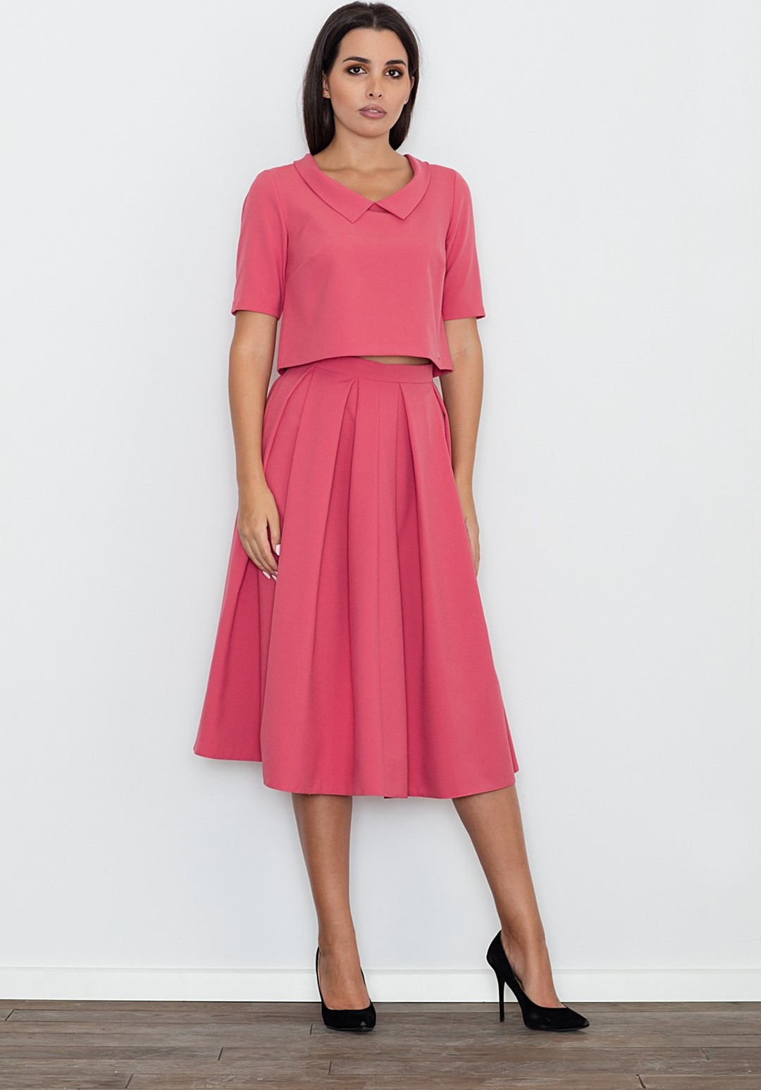 Set crop top + dlhá sukňa M579 Coral Veľkosť: M