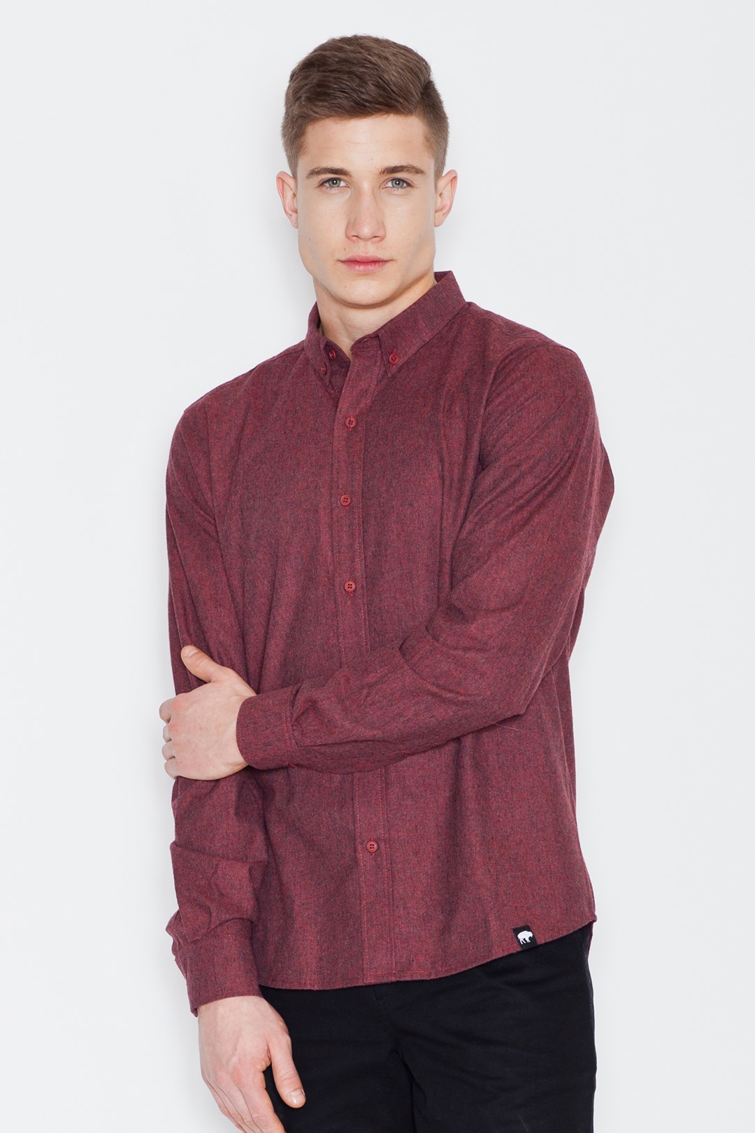 Bordová košeľa V010 Deep red Veľkosť: S
