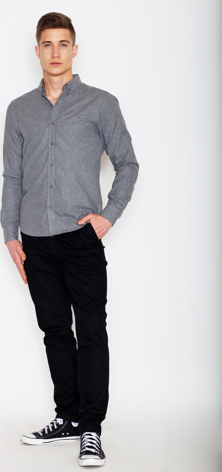 Šedá košeľa V010 Grey Veľkosť: XL