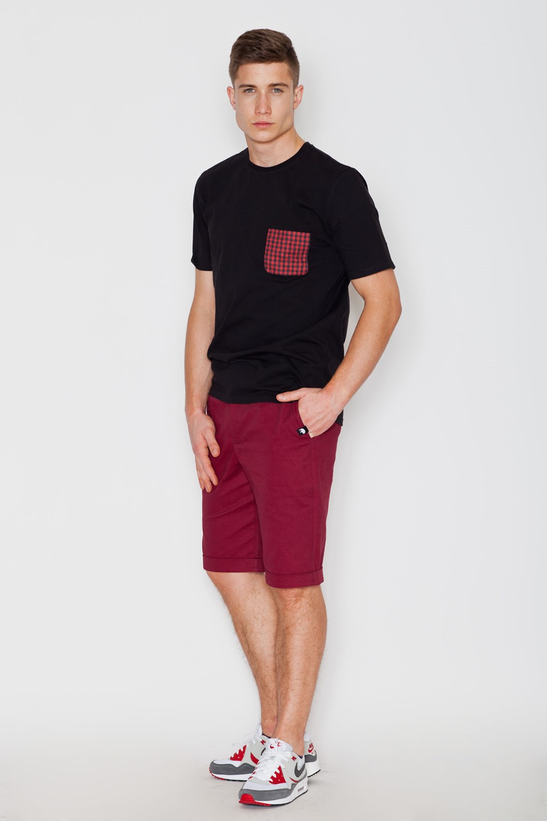 Pánske basic šortky V022 Deep red Veľkosť: S