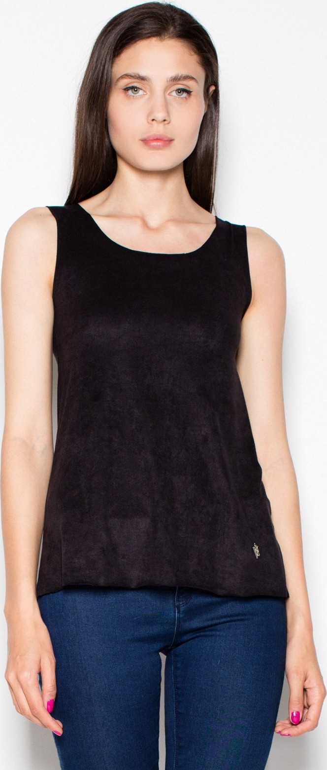 Matný nátelník so širokými ramienkami VT001 Black Veľkosť: M