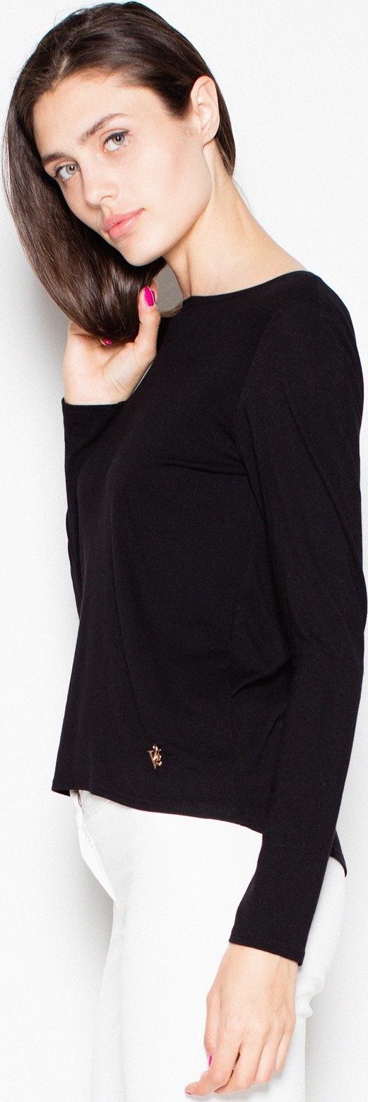 Blúzka s hlbokým výstrihom na chrbte VT010 Black Veľkosť: XL