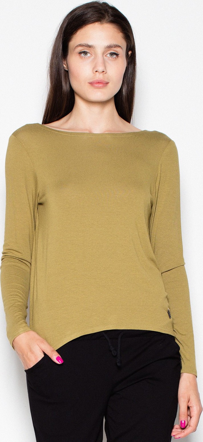 Blúzka s hlbokým výstrihom na chrbte VT010 Olive green Veľkosť: L