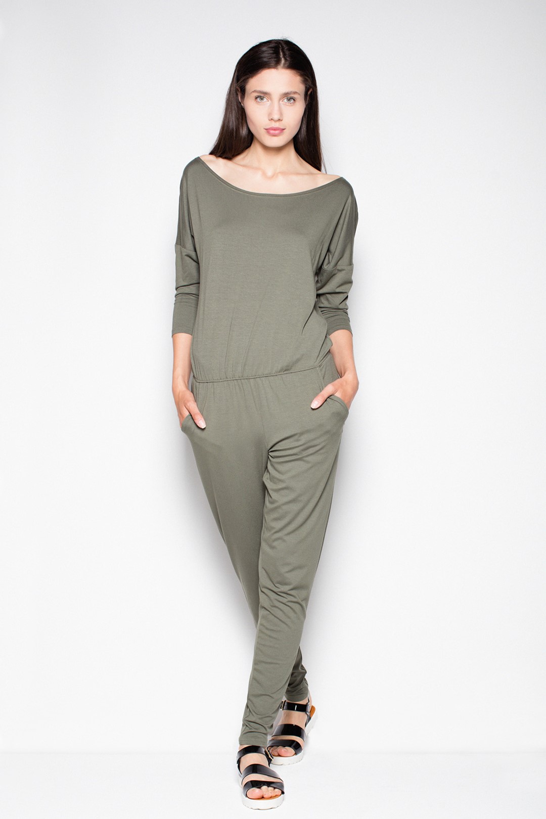 Dlhý olivový overal VT024 Olive green Veľkosť: M