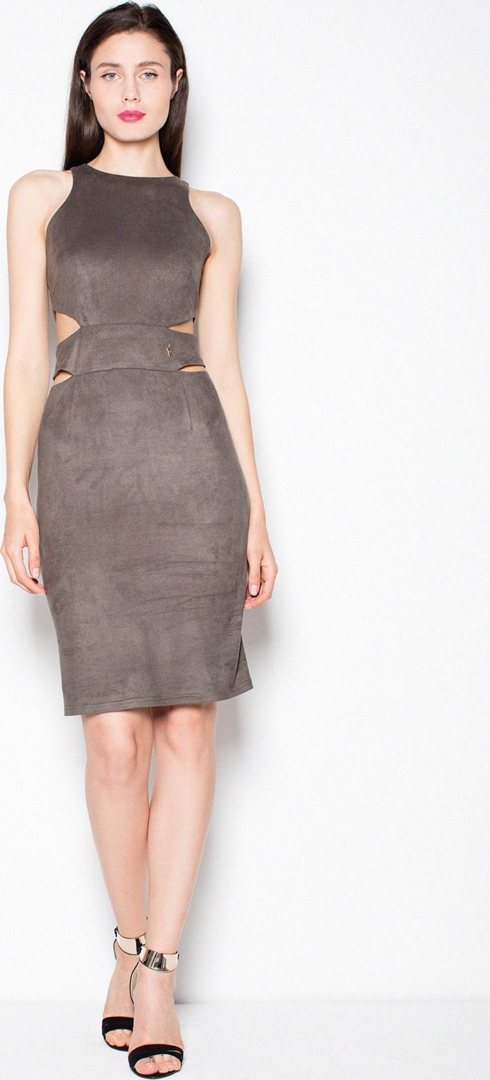 Šaty s výkrojkami v páse VT058 Olive green Veľkosť: L