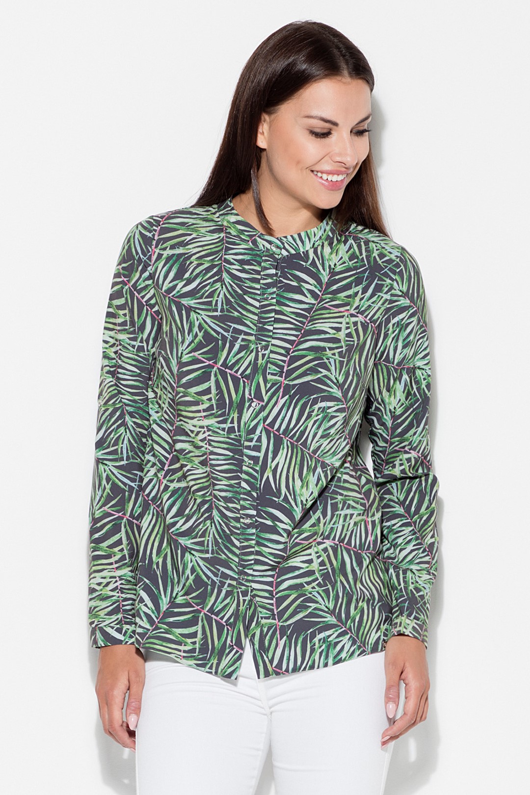 Košeľa motív listov K400 Pattern 19 Veľkosť: S