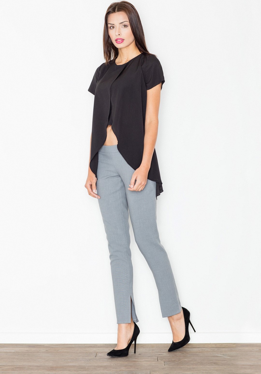 Rovné nohavice s rozpárkom M474 Grey Veľkosť: L