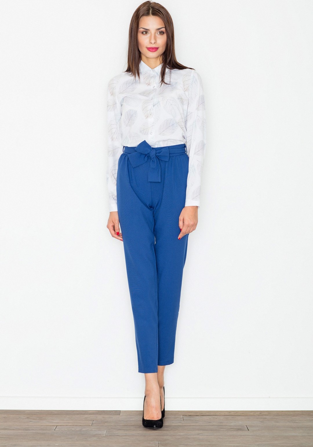 Spoločenské nohavice s mašľou M523 Navy Veľkosť: S