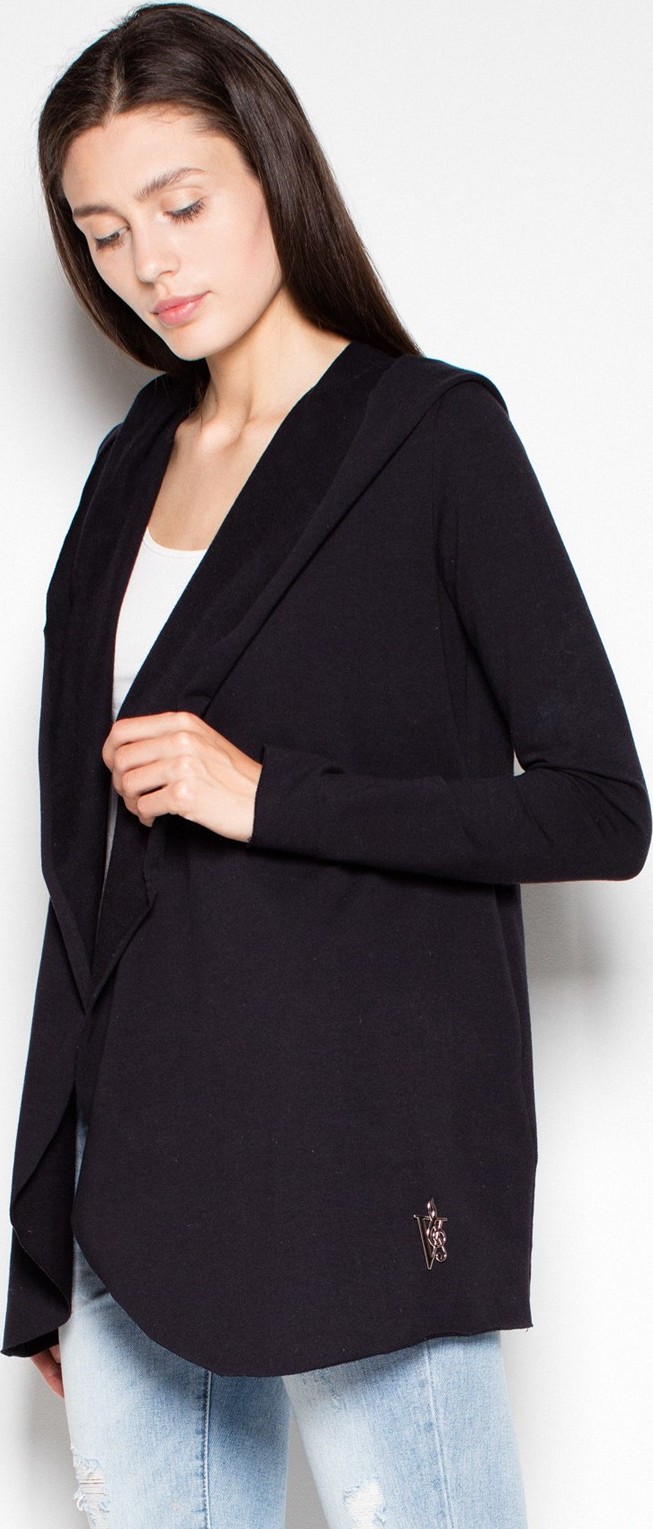 Čierny kardigan s kapucňou VT037 Black Veľkosť: S