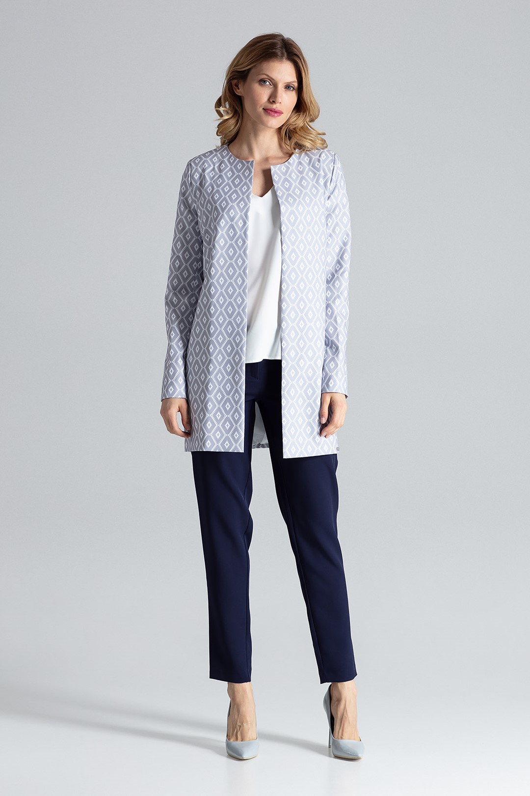 Šedý vzorovaný blejzer M551 Pattern 68 Veľkosť: S