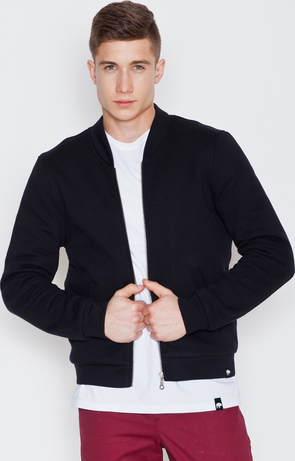 Čierna bavlnená mikina V004 Black Veľkosť: M