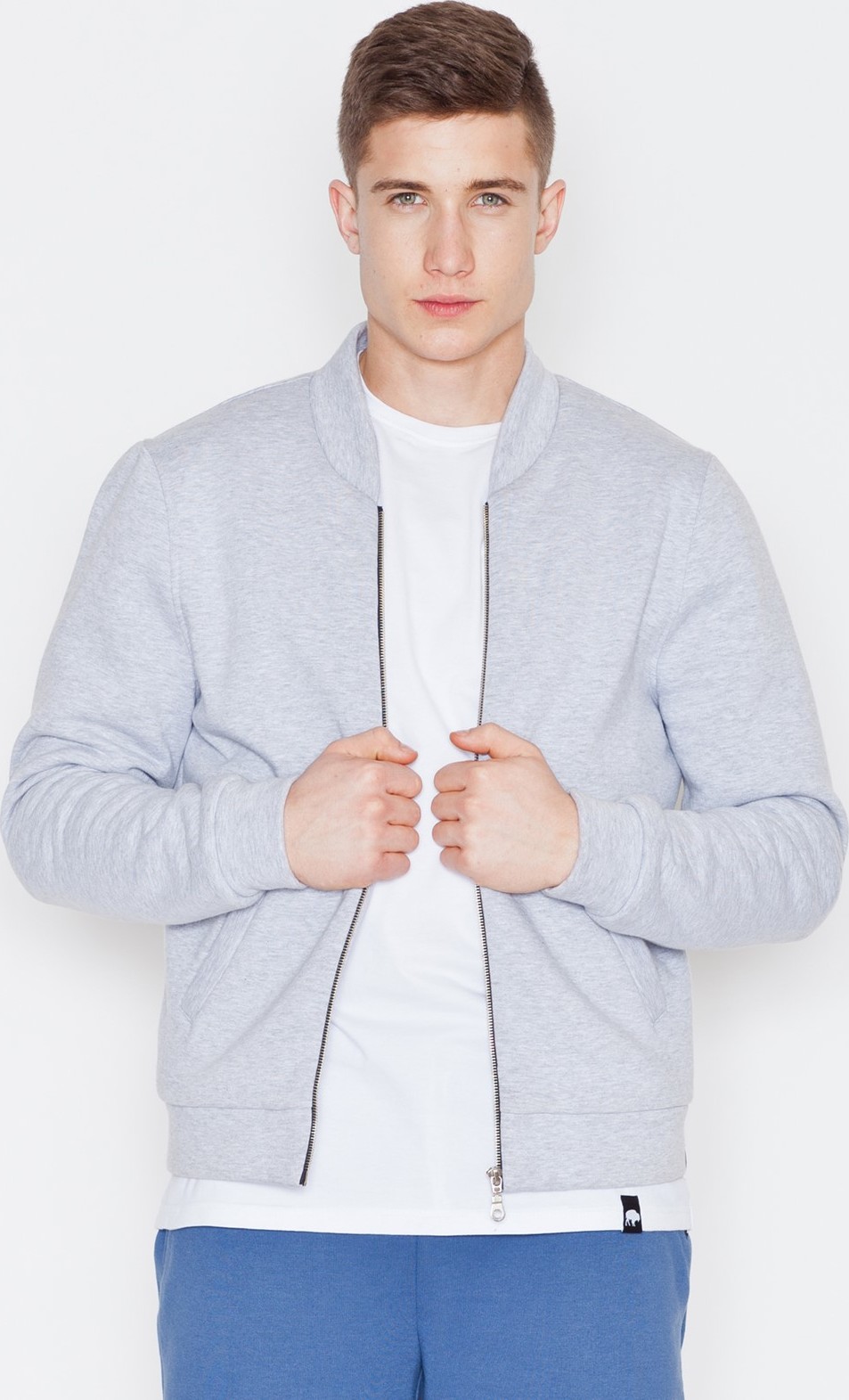 Sivá bavlnená mikina V004 Grey Veľkosť: S