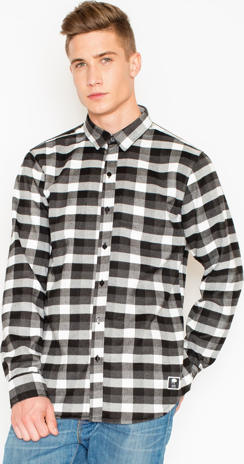 Čierna kockovaná košeľa V026 Black Veľkosť: M