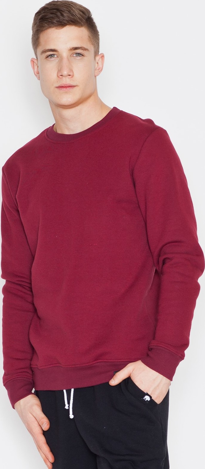 Vínová bavlnená mikina V005 Deep red Veľkosť: XL