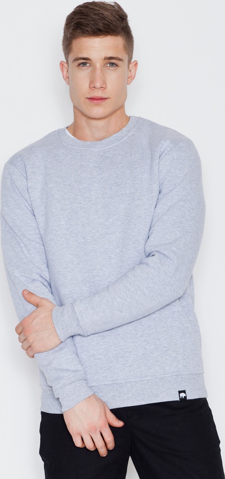 Šedá bavlnená mikina V005 Grey Veľkosť: S