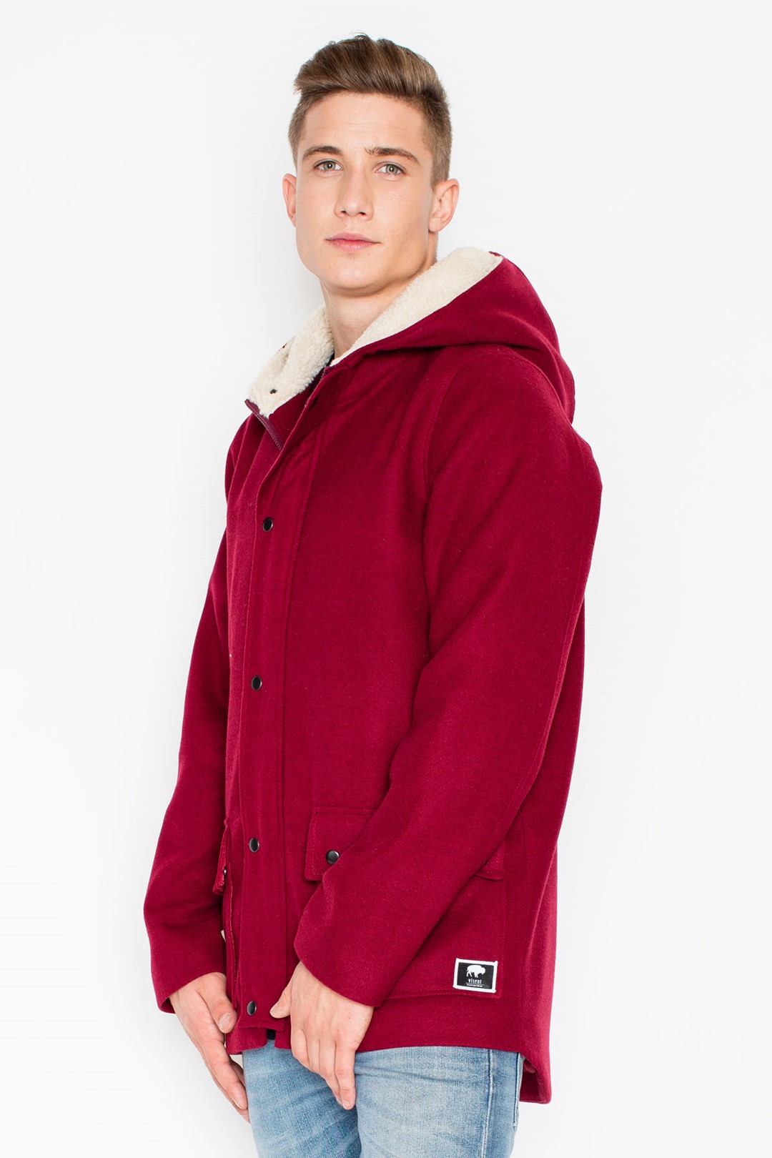 Pánsky teplý kabát V030 Deep red Veľkosť: S