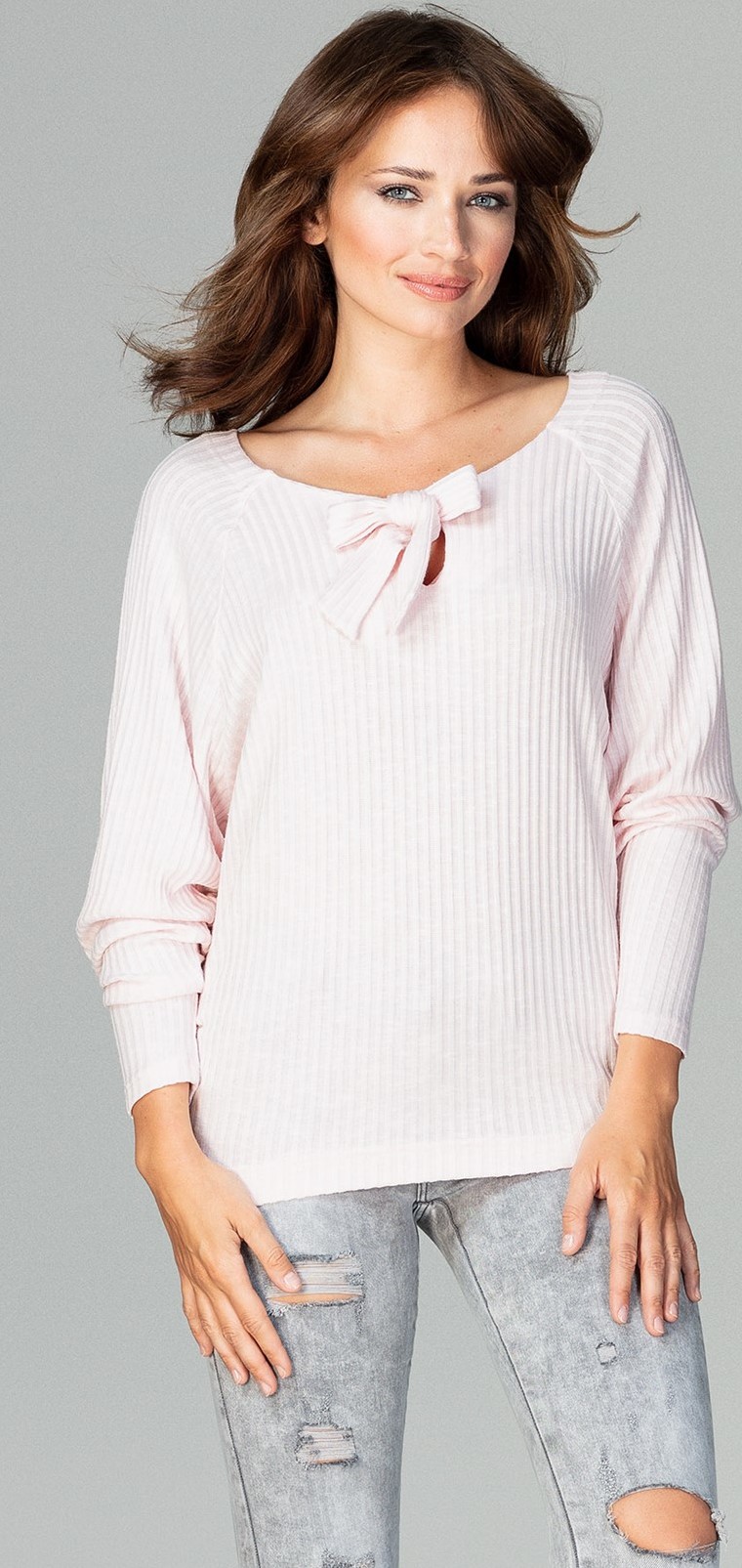 Blúzka so zúženými rukávmi K468 Pink Veľkosť: S/M