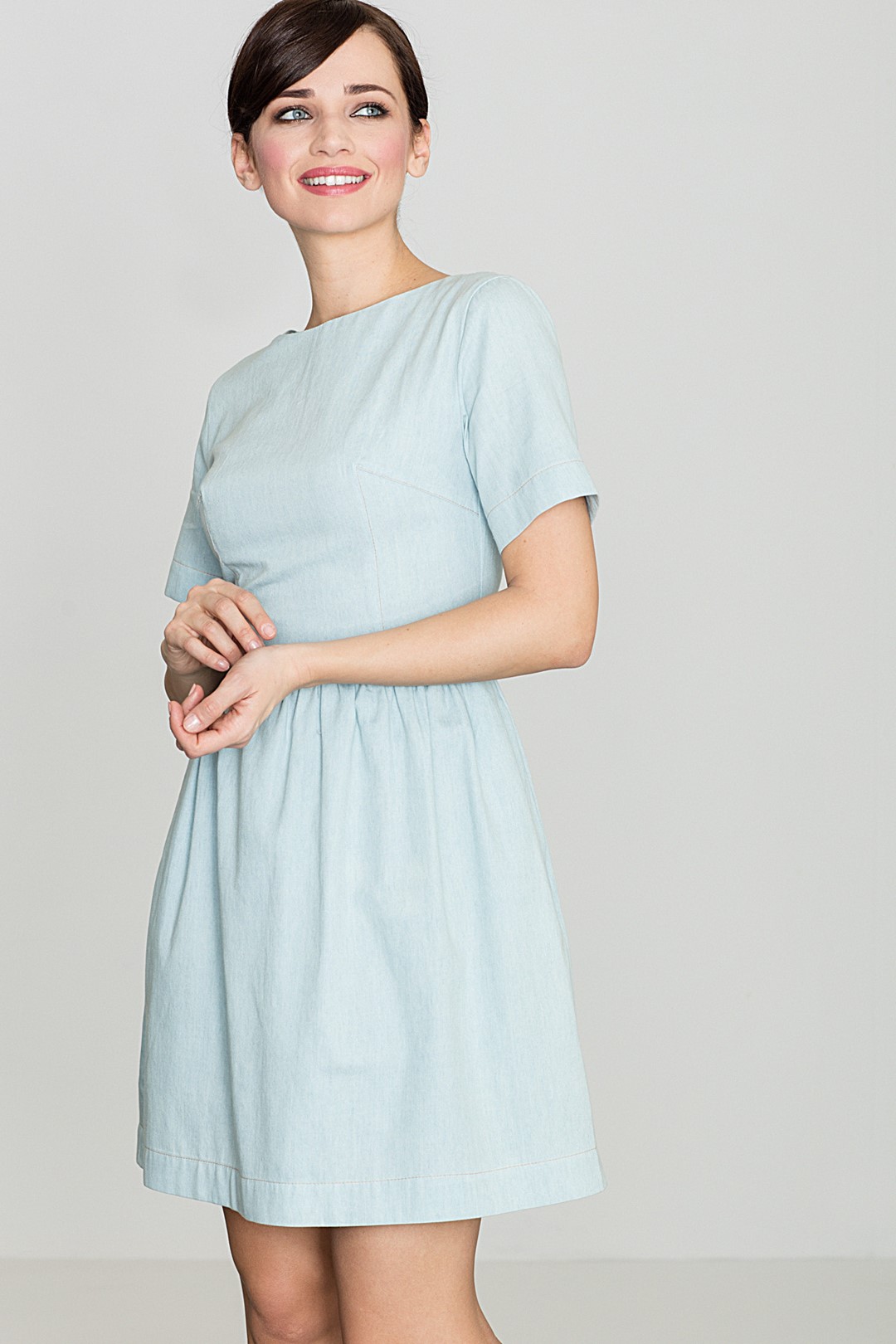 Dámske svetlo modré šaty K164 Light blue Veľkosť: M