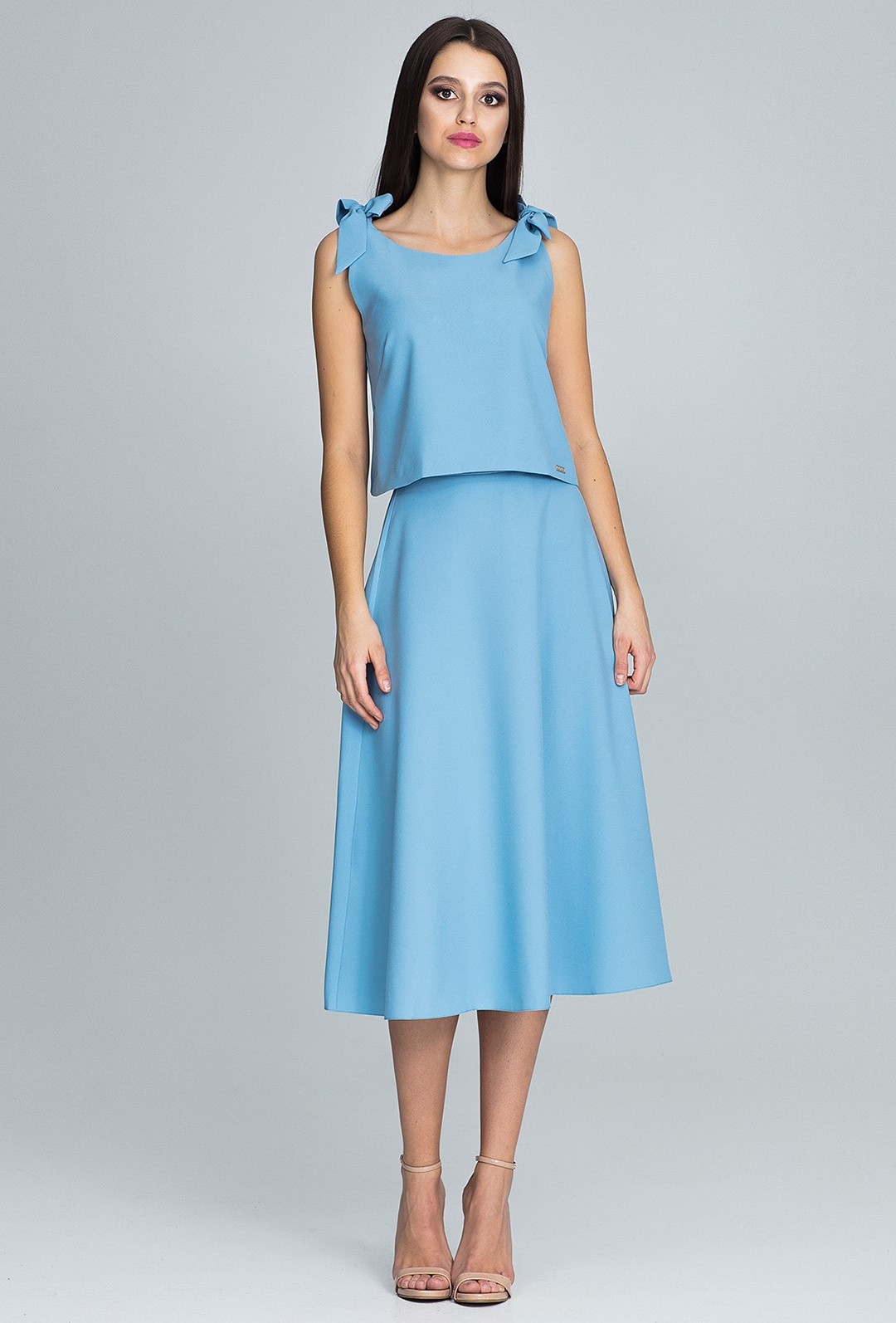 Svetlo modrý Set elegantnej sukne a top M578 Blue Veľkosť: M