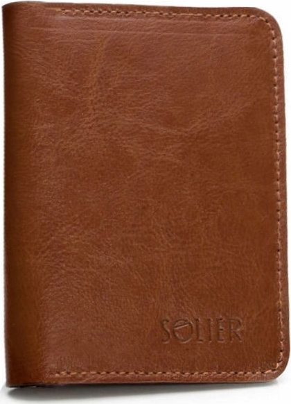 Elegantné pánske puzdro na doklady Solier SW10 SLIM BROWN Veľkosť: ONE SIZE