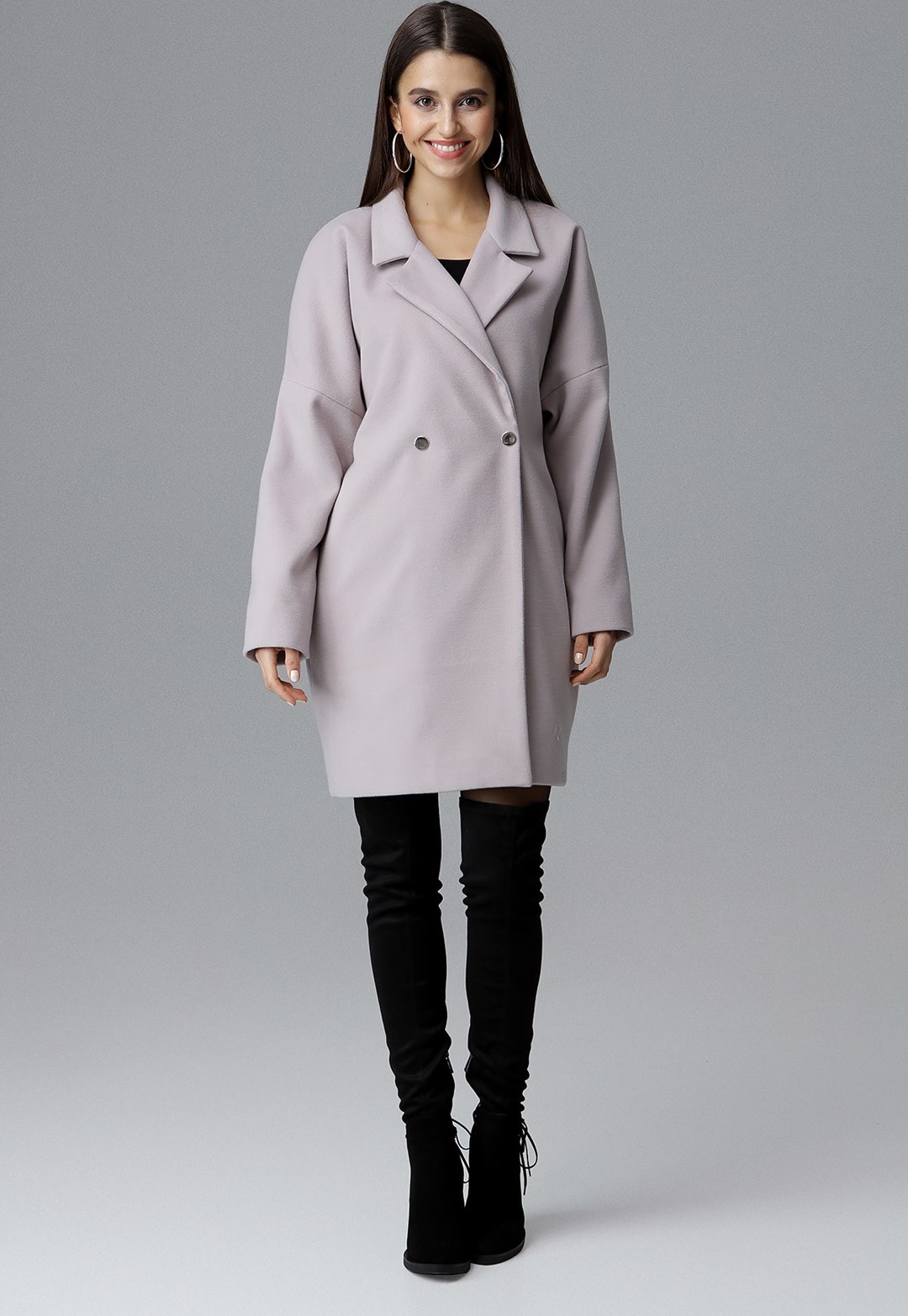 Béžový oversize kabát M625 Beige Veľkosť: S/M
