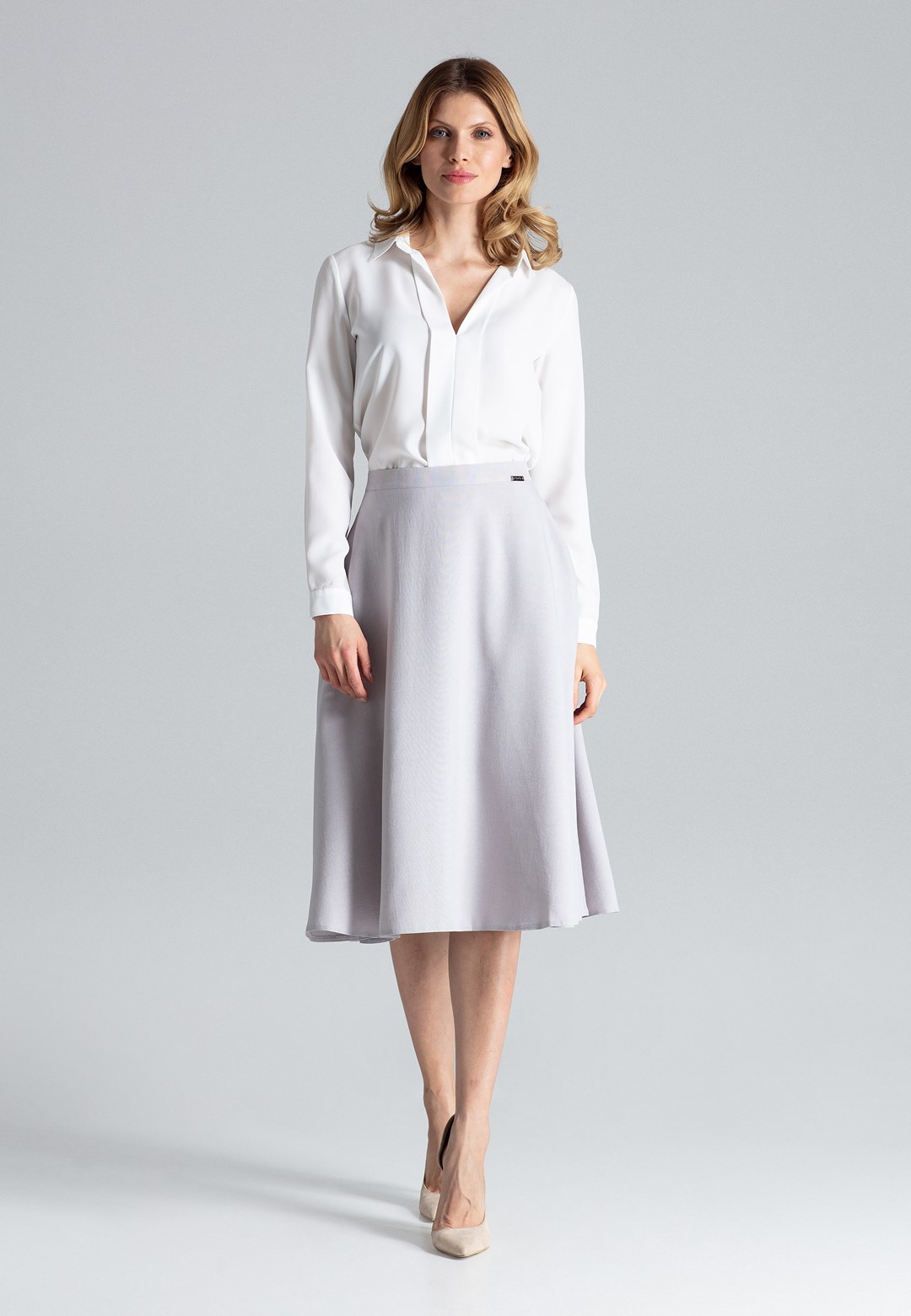 Šedá vzdušná sukňa M628 Grey Veľkosť: XL