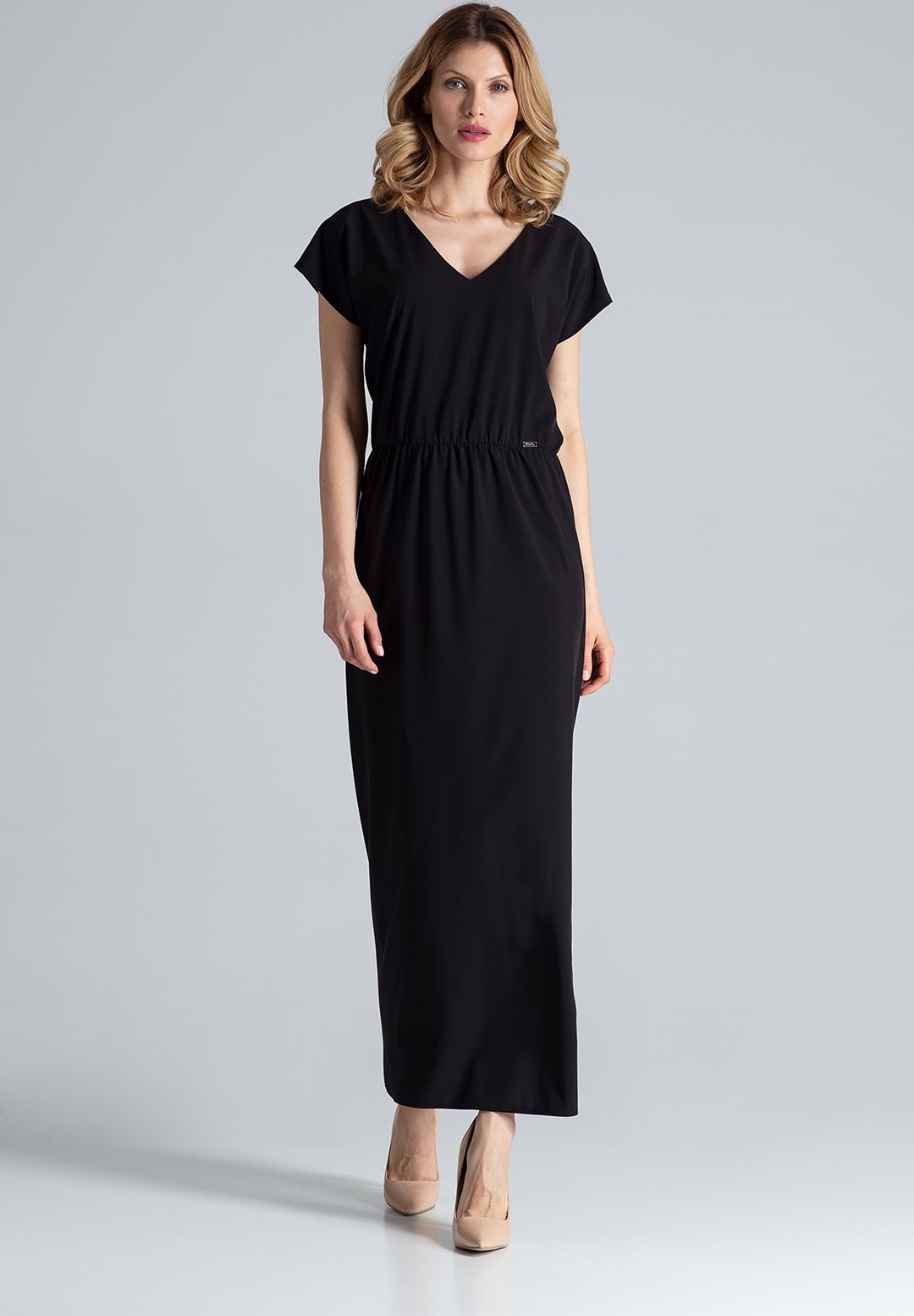 Čierne dlhé šaty M668 Black Veľkosť: S