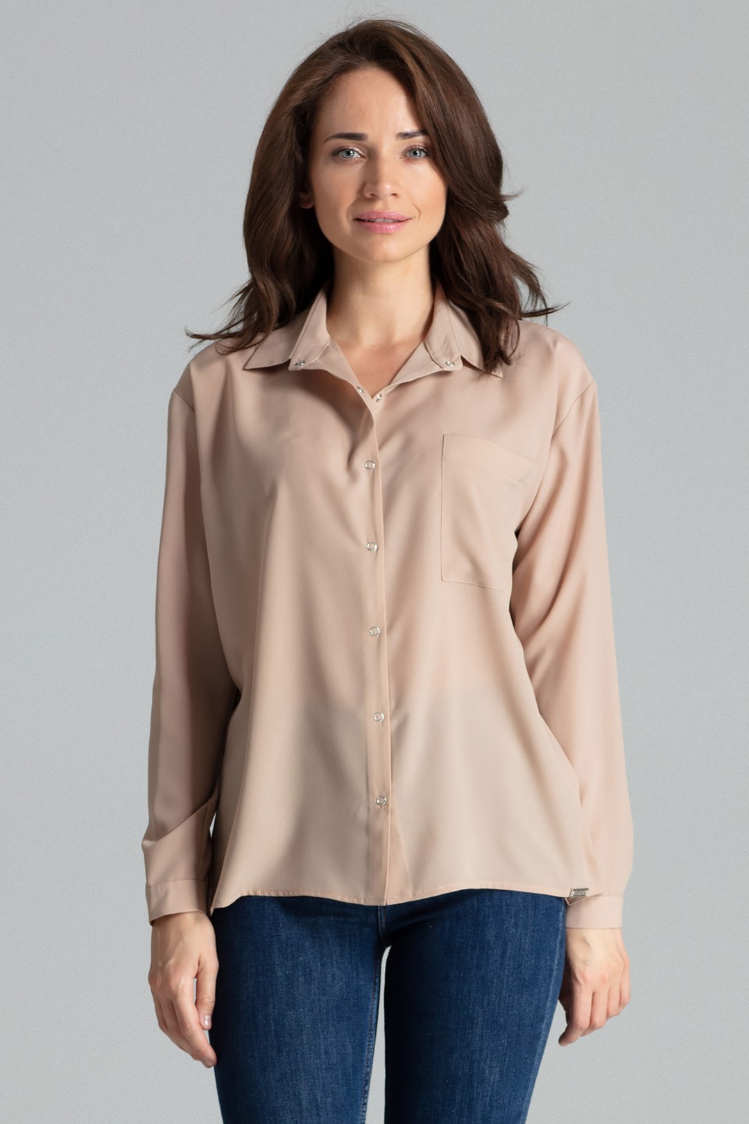 Basic košeľa L059 Beige Veľkosť: S
