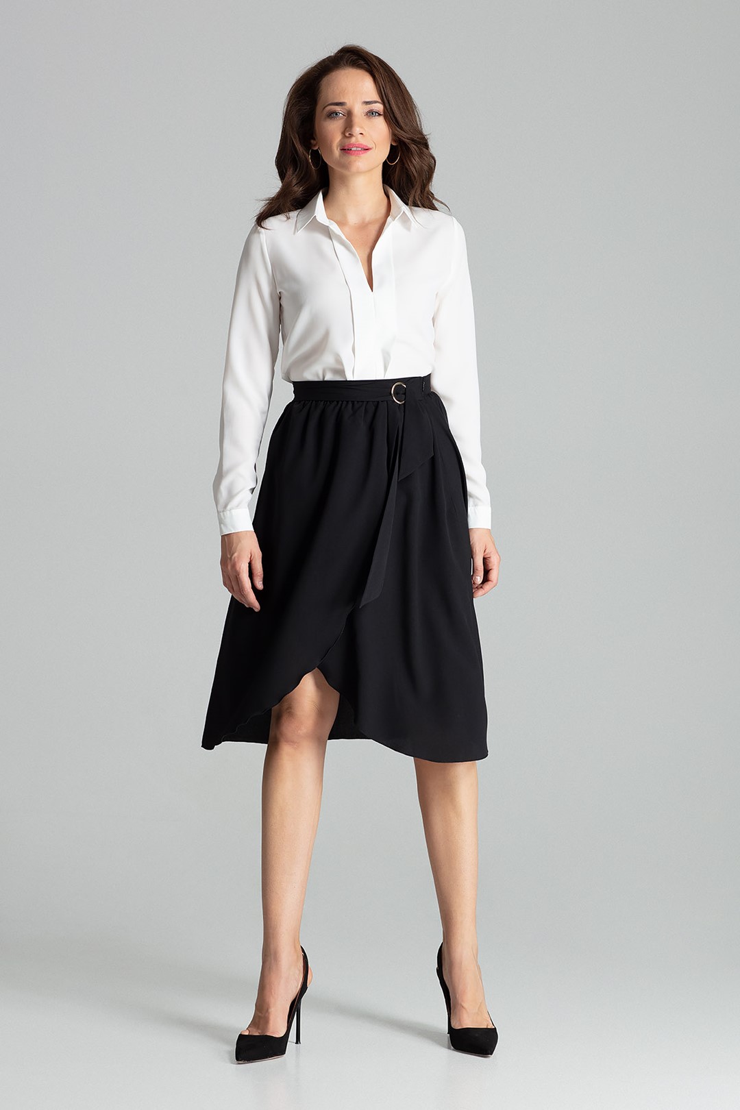 Sukňa s elegantnou sponou L060 Black Veľkosť: XL